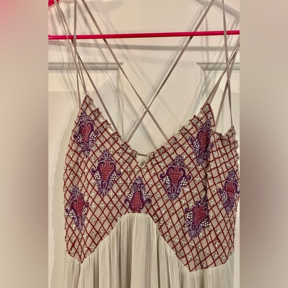 Free People Lost in a Dream Maxi Dress Beaded Embroidered Boho Fairy Festival 6 - Picture 5 of 16